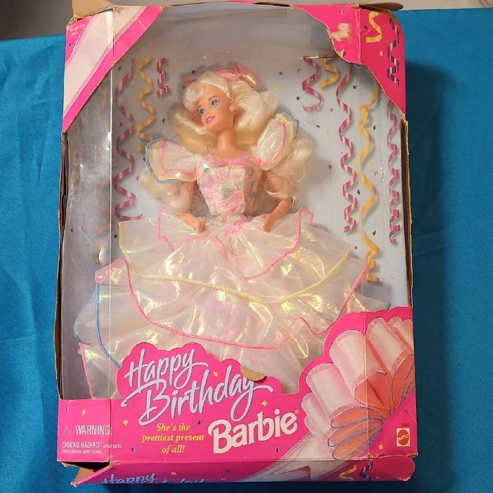 Barbie Happy Birthday Doll - Pink and White